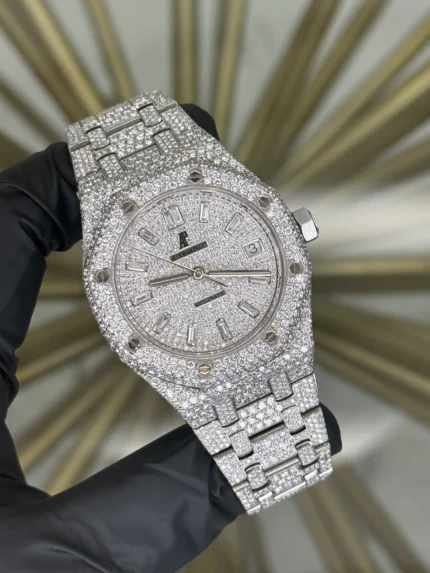 Audemars Piguet Royal Oak Selfwinding AM Iceout Dial on Iceout 15450ST.OO.1256ST.01.A 2016 Papers