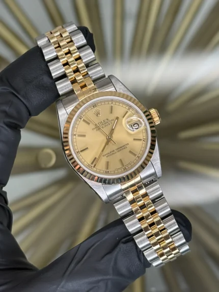Rolex Datejust 31 Champagne Stick Dial on Jubilee 68273 1996 Papers