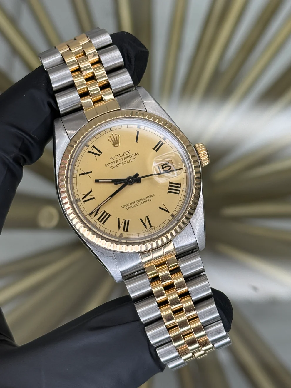Rolex Datejust 36 Champagne Roman Dial on Jubilee 16013 Rolex Datejust 36 Champagne Roman Dial on Jubilee 16013