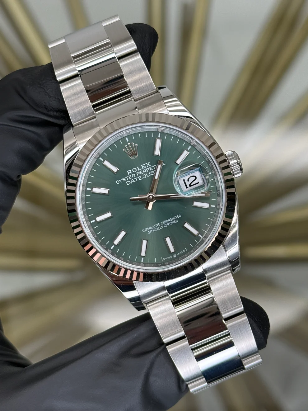 Rolex Datejust 36 Mint Green Index Dial on Oyster 126234 2025 Complete Rolex Datejust 36 Mint Green Index Dial on Oyster 126234 2025 Complete