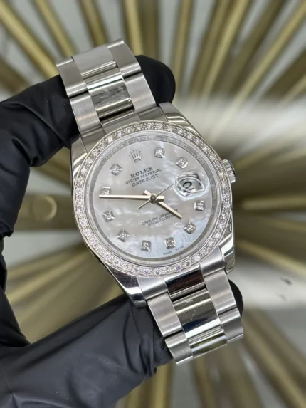 Rolex Datejust 36 White MOP Diamond Dial on Oyster 116200