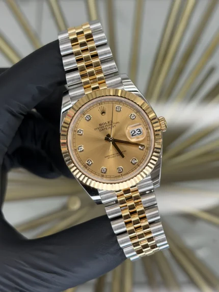 Rolex Datejust 41 Champagne Diamond Dial on Jubilee 126333 2023 Complete