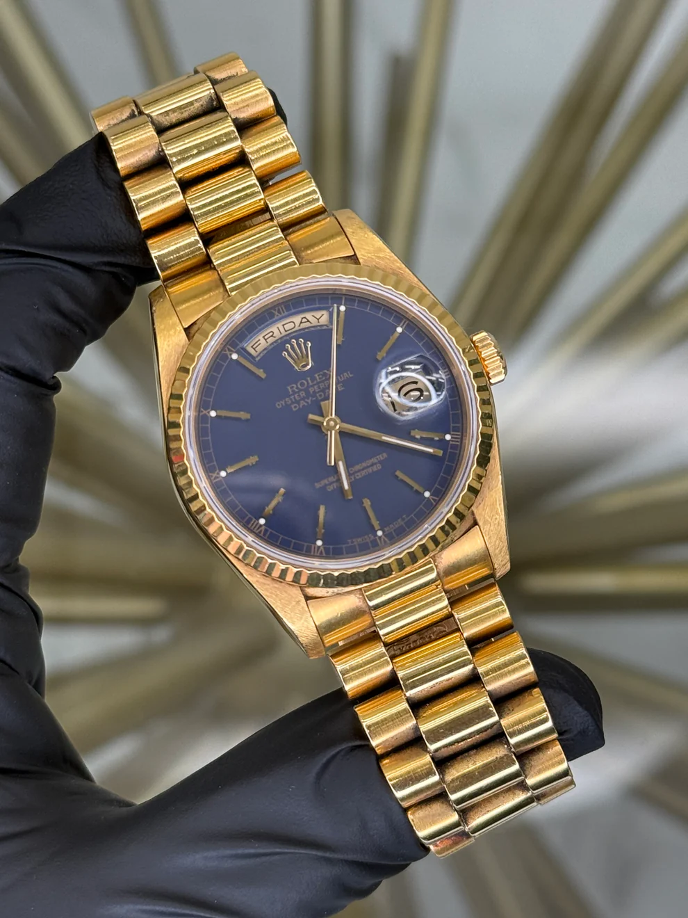 Rolex Day Date 36 Purple Patina Dial on President 18238 Rolex Day Date 36 Purple Patina Dial on President 18238